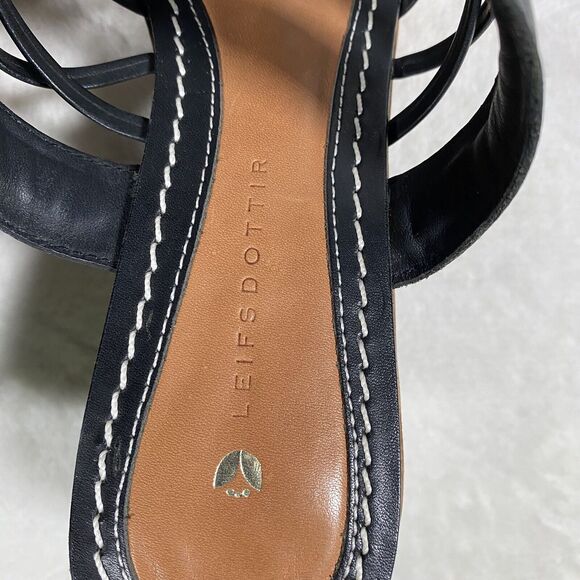 Leifsdottir Olli Wood Wedges Black Tassel Strappy Platform Sandal EU 38 US 7-7.5 - Picture 11 of 11